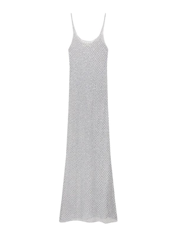 Pull&Bear Pull&Bear Pletena haljina  siva / srebro
