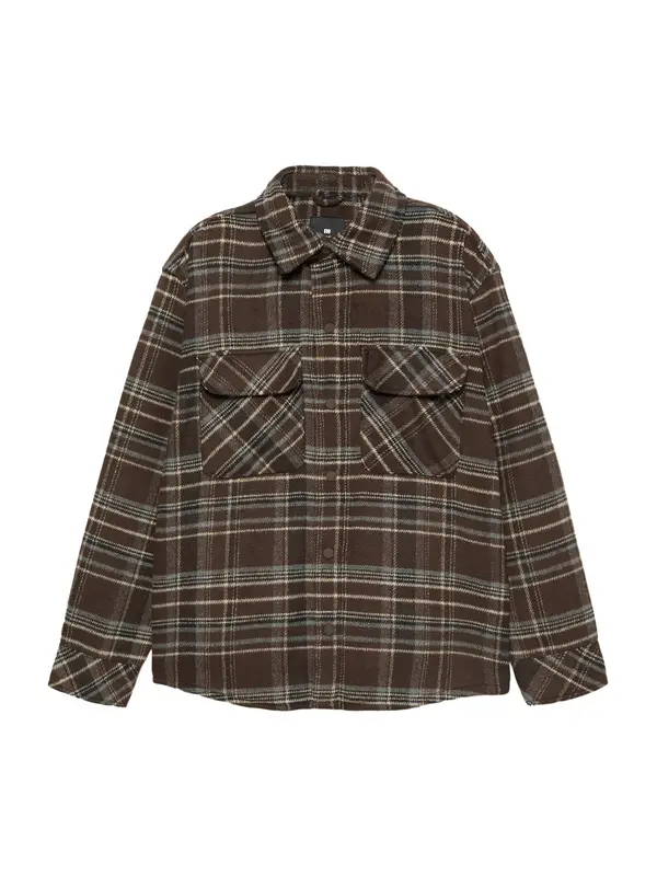 Pull&Bear Pull&Bear Prijelazna jakna  boja pijeska / tamno smeđa / bijela