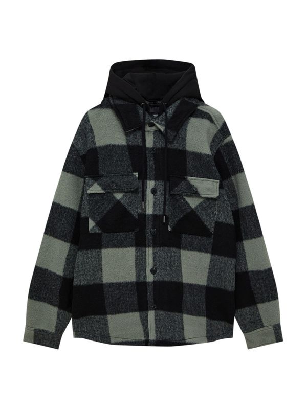 Pull&Bear Pull&Bear Prijelazna jakna  dimno siva / tamo siva / crna