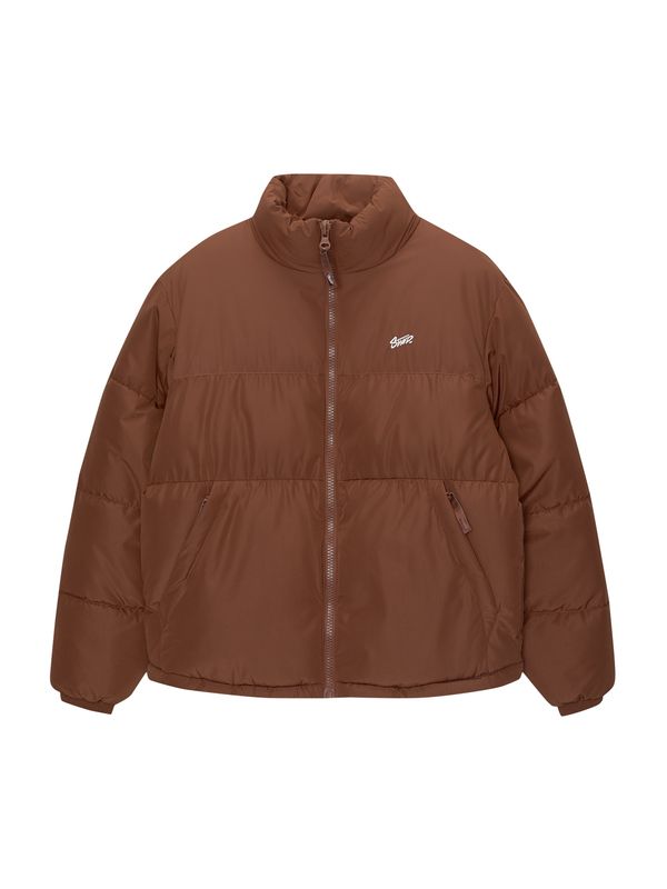 Pull&Bear Pull&Bear Prijelazna jakna  kestenjasto smeđa / bijela