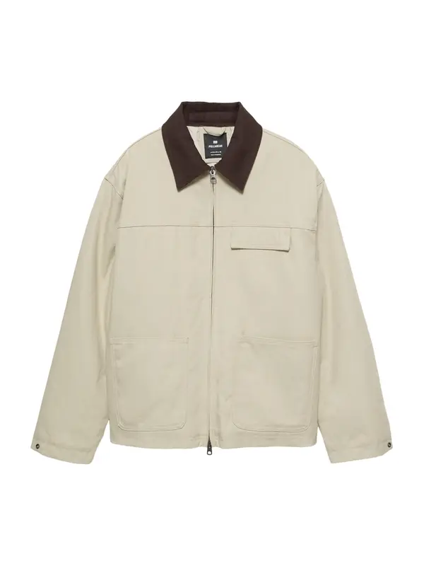 Pull&Bear Pull&Bear Prijelazna jakna  pijesak / tamno smeđa