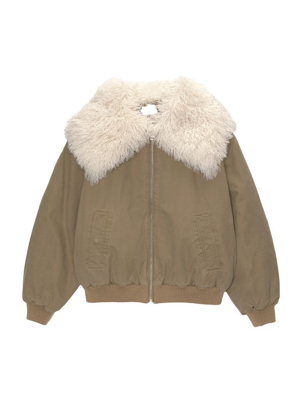 Pull&Bear Pull&Bear Prijelazna jakna  svijetlobež / brokat