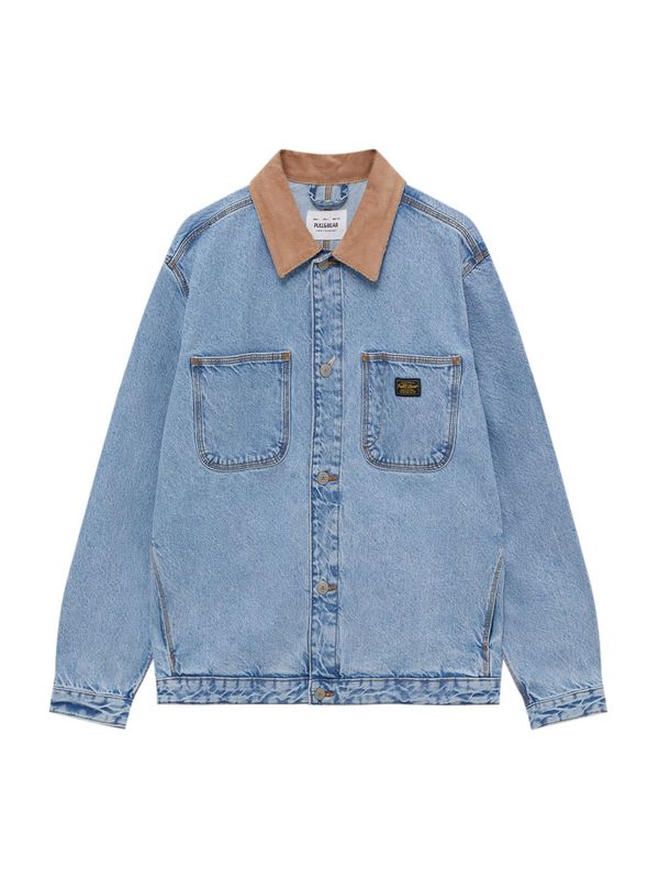 Pull&Bear Pull&Bear Prijelazna jakna  svijetloplava / smeđa