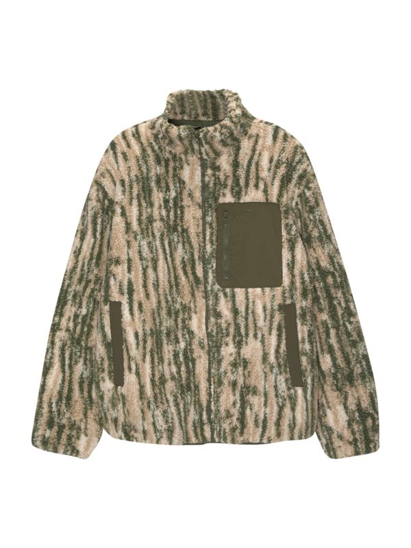 Pull&Bear Pull&Bear Prijelazna jakna  toplo smeđa / svijetlobež / kraljevski zelena