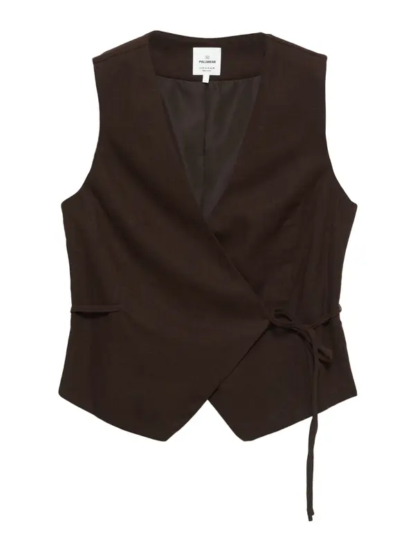 Pull&Bear Pull&Bear Prsluk od odijela  čokolada