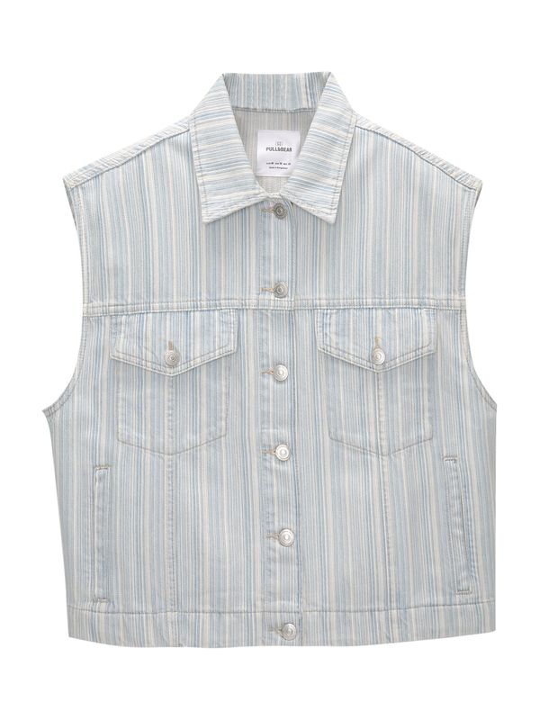 Pull&Bear Pull&Bear Prsluk  svijetloplava / bijela