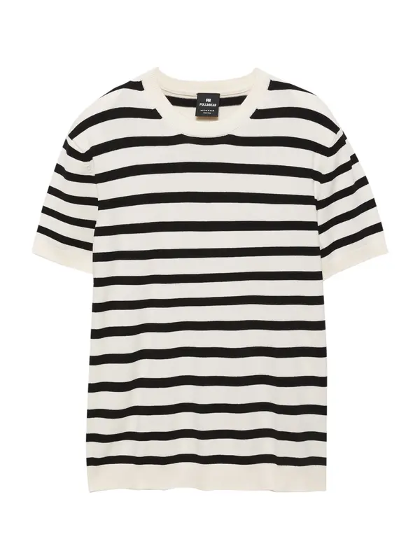 Pull&Bear Pull&Bear Pulover  crna / bijela