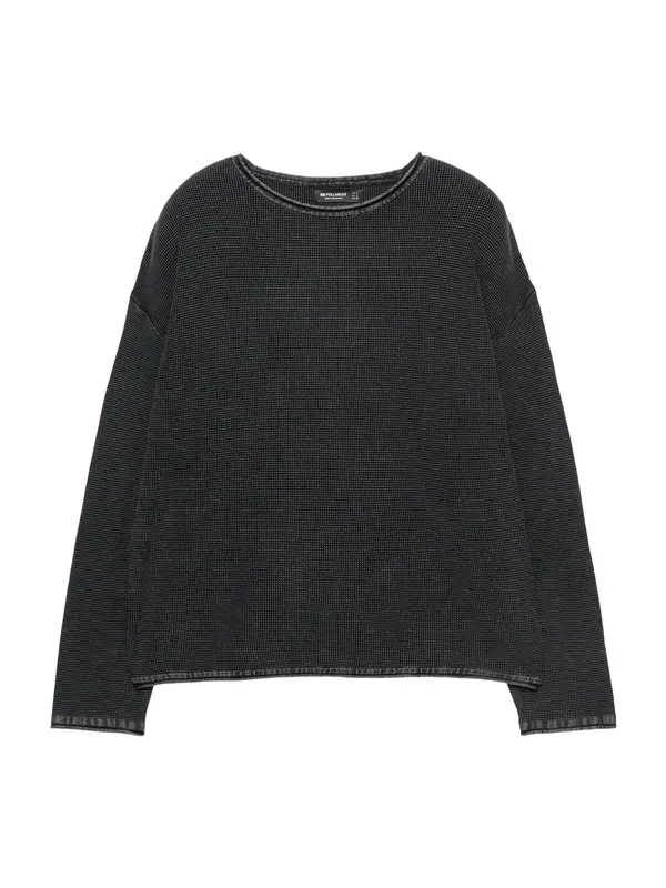 Pull&Bear Pull&Bear Pulover  crna / bijela