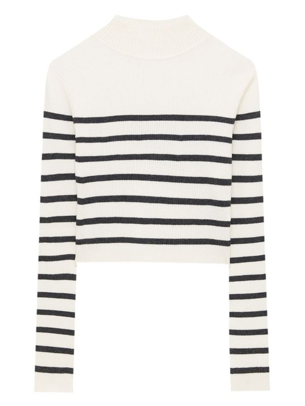 Pull&Bear Pull&Bear Pulover  crna / vuneno bijela