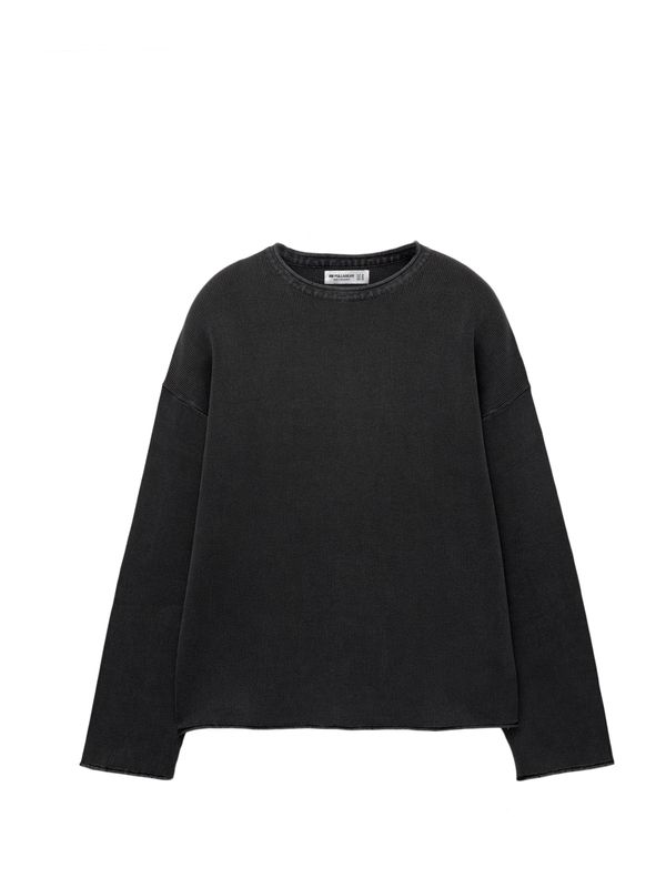 Pull&Bear Pull&Bear Pulover  crni traper