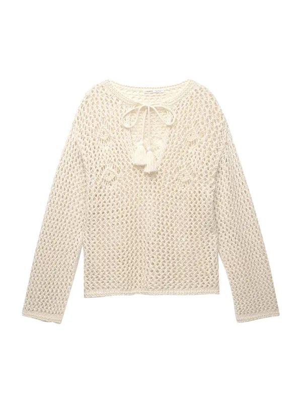 Pull&Bear Pull&Bear Pulover  ecru/prljavo bijela