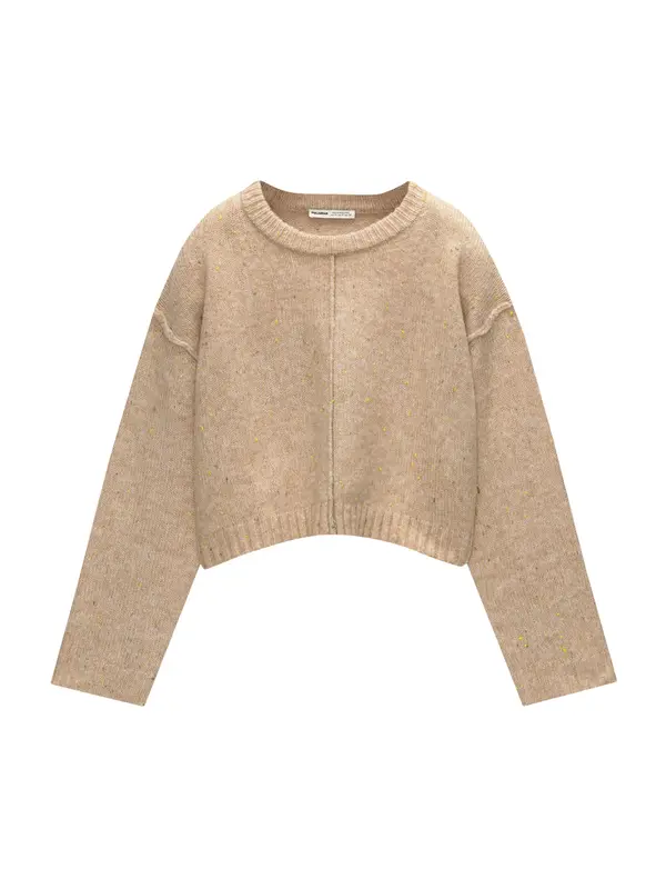 Pull&Bear Pull&Bear Pulover  ecru/prljavo bijela / svijetlobež / žuta / maslinasta