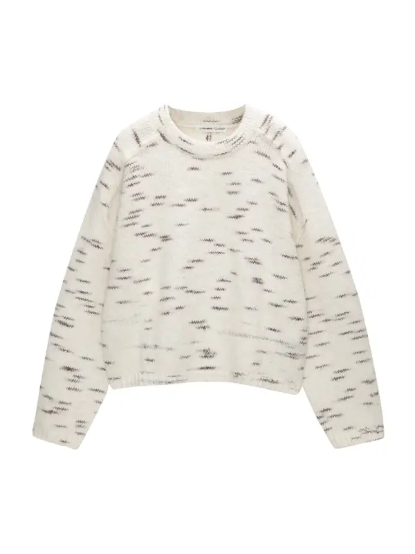 Pull&Bear Pull&Bear Pulover  ecru/prljavo bijela / tamo siva