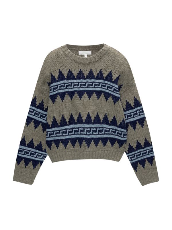 Pull&Bear Pull&Bear Pulover  mornarsko plava / svijetloplava / kaki