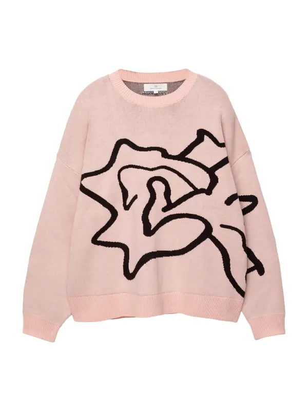 Pull&Bear Pull&Bear Pulover  roza / crna