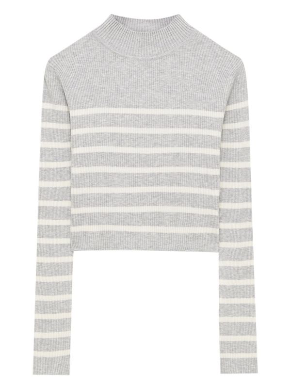 Pull&Bear Pull&Bear Pulover  siva / bijela