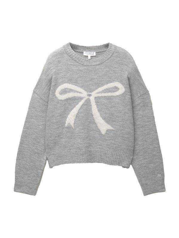 Pull&Bear Pull&Bear Pulover  siva melange / bijela