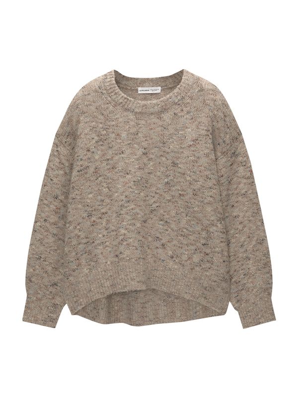 Pull&Bear Pull&Bear Pulover  smeđa / siva melange