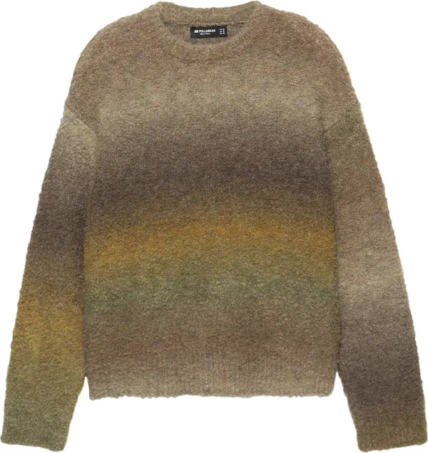 Pull&Bear Pull&Bear Pulover  smeđa / svijetlosmeđa / kaki / maslinasta