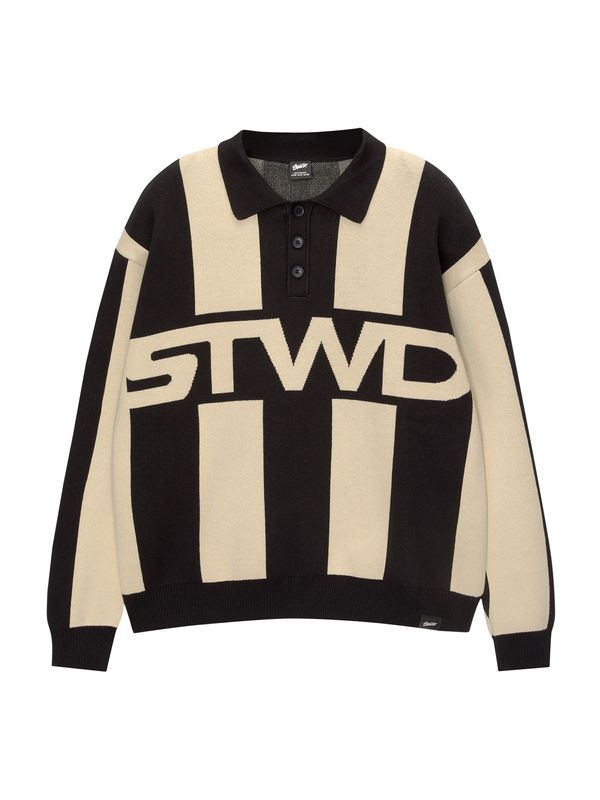 Pull&Bear Pull&Bear Pulover 'STWD'  toplo smeđa / crna