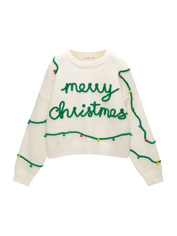 Pull&Bear Pull&Bear Pulover  svijetlobež / žuta / zelena / crvena