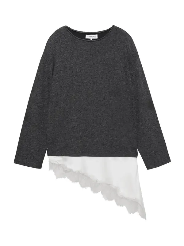 Pull&Bear Pull&Bear Pulover  tamo siva / prljavo bijela