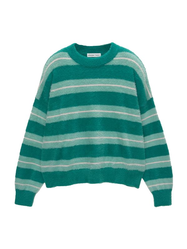 Pull&Bear Pull&Bear Pulover  zelena / menta / bijela