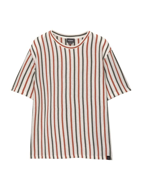 Pull&Bear Pull&Bear Pulover  zelena / narančasta / bijela