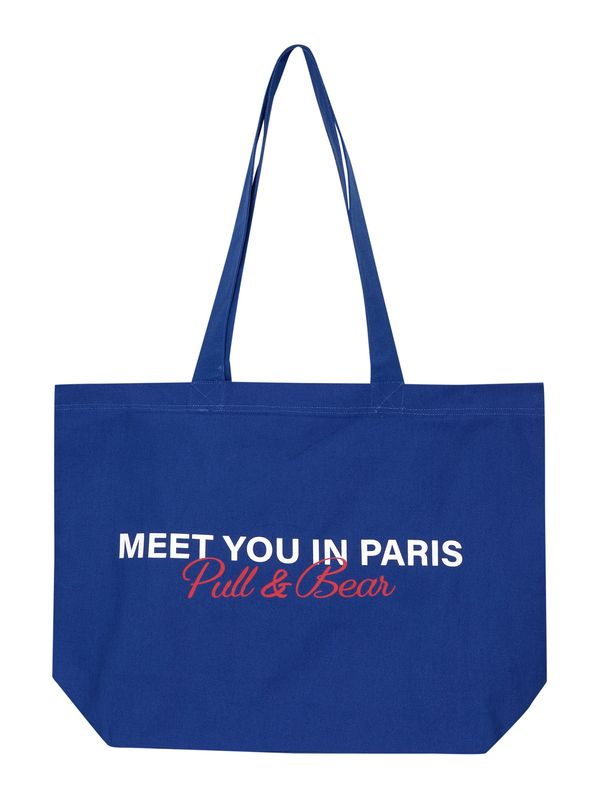 Pull&Bear Pull&Bear Shopper torba  ultra morsko plava / svijetlocrvena / bijela