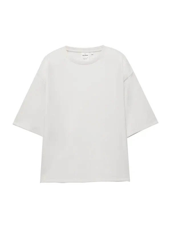 Pull&Bear Pull&Bear Široka majica  ecru/prljavo bijela