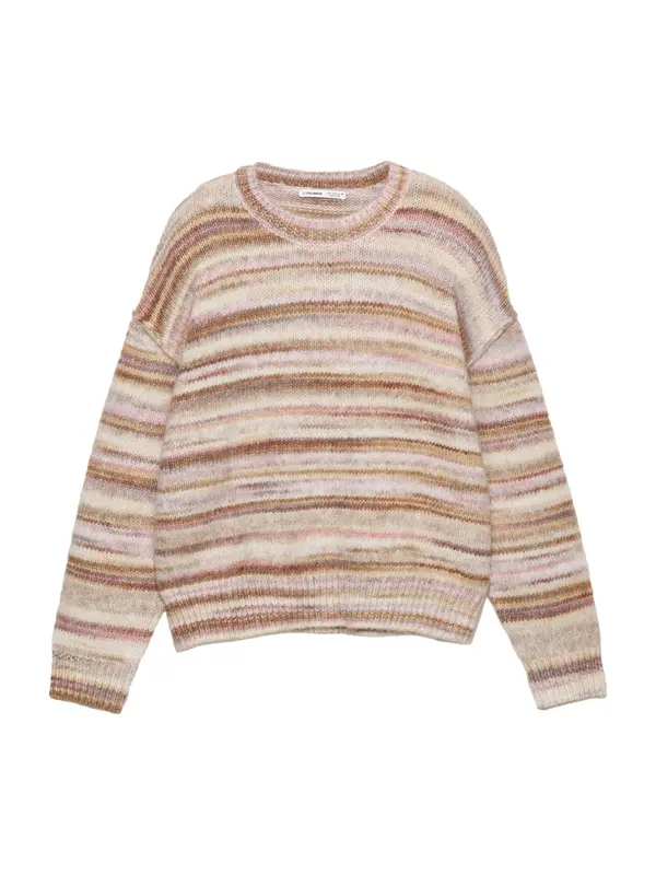 Pull&Bear Pull&Bear Široki pulover  pijesak / tamno bež / smeđa / roza