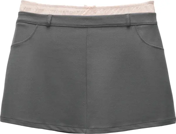 Pull&Bear Pull&Bear Suknja  tamo siva / puder roza