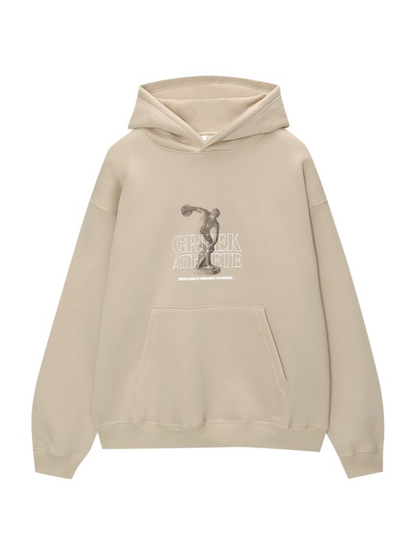 Pull&Bear Pull&Bear Sweater majica  boja pijeska / smeđa melange / bijela