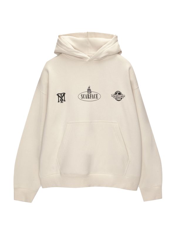 Pull&Bear Pull&Bear Sweater majica  crna / vuneno bijela