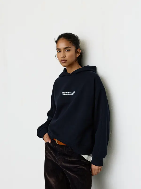 Pull&Bear Pull&Bear Sweater majica  mornarsko plava / bijela