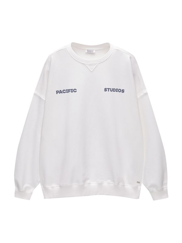 Pull&Bear Pull&Bear Sweater majica  morsko plava / bijela