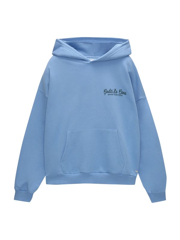 Pull&Bear Pull&Bear Sweater majica  nebesko plava / crna