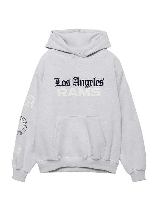 Pull&Bear Pull&Bear Sweater majica 'NFL Los Angeles'  siva melange / crna / bijela