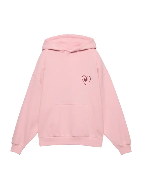 Pull&Bear Pull&Bear Sweater majica 'PACIFIC'  roza / vatreno crvena