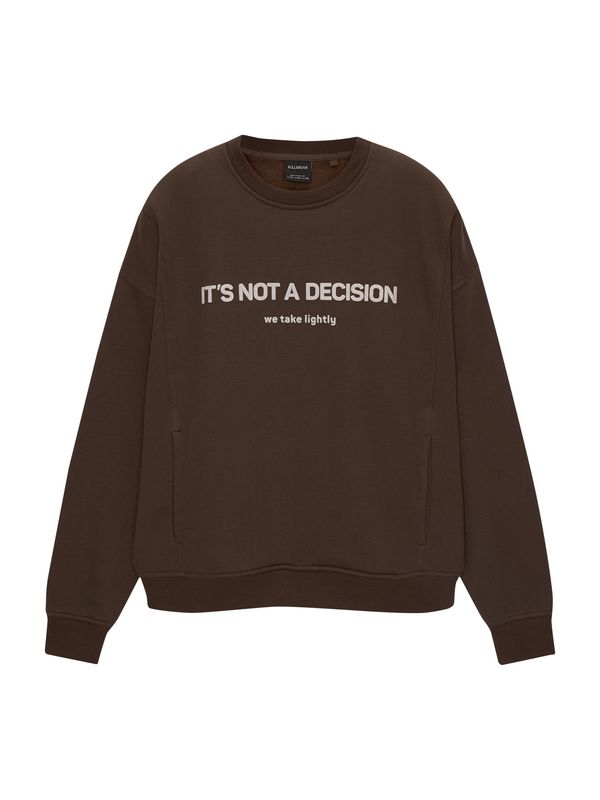 Pull&Bear Pull&Bear Sweater majica  sivkasto bež / čokolada