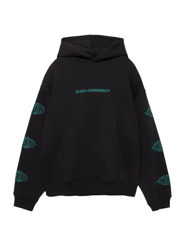 Pull&Bear Pull&Bear Sweater majica 'STWD'  cijan plava / crna
