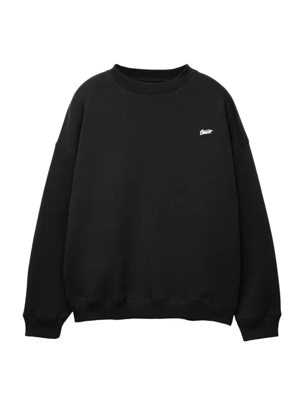 Pull&Bear Pull&Bear Sweater majica 'STWD'  crna / bijela