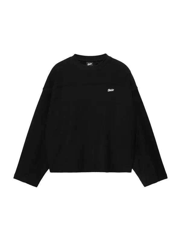 Pull&Bear Pull&Bear Sweater majica 'STWD'  crna / bijela