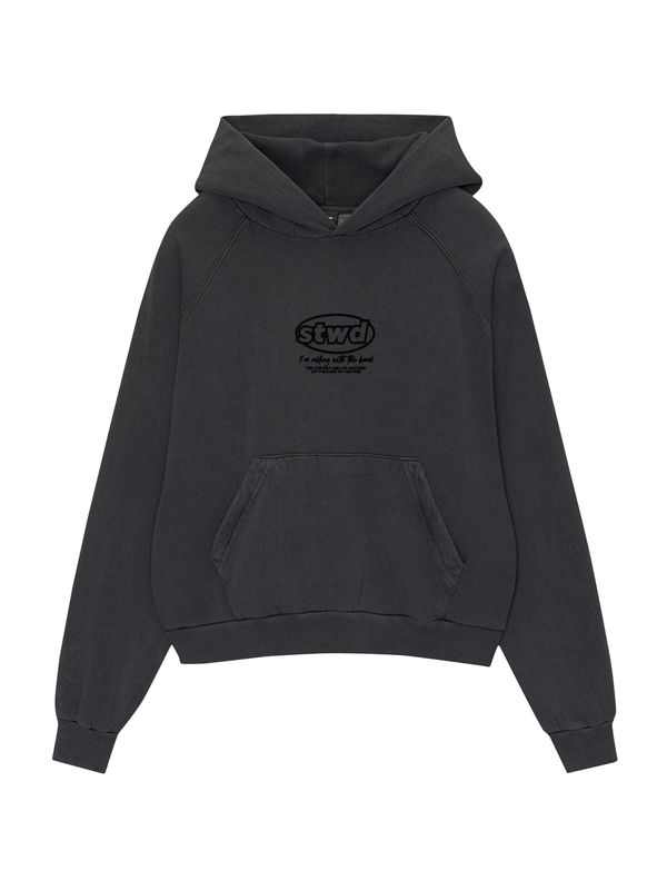 Pull&Bear Pull&Bear Sweater majica 'STWD'  crna