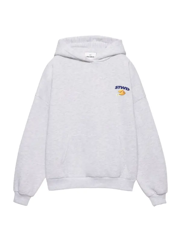 Pull&Bear Pull&Bear Sweater majica 'STWD GALLETA'  tamno plava / narančasto žuta / srebrno siva / siva melange