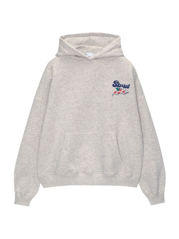 Pull&Bear Pull&Bear Sweater majica 'STWD PIZZA'  mornarsko plava / siva melange / zelena / crvena