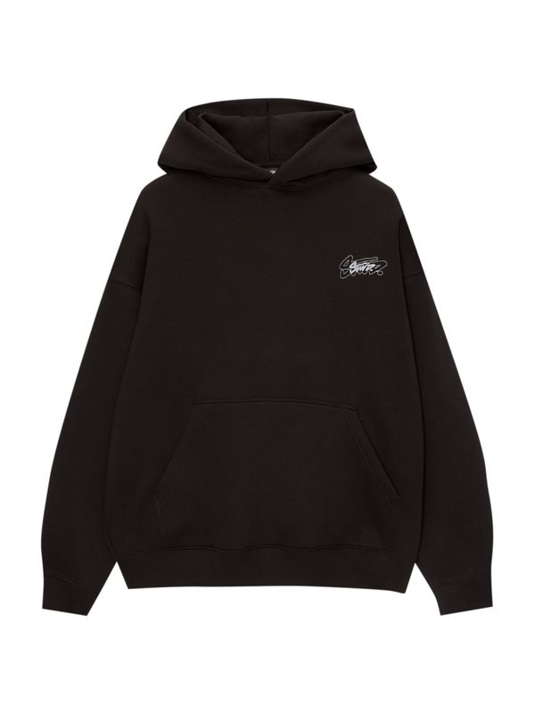 Pull&Bear Pull&Bear Sweater majica 'STWD'  siva / crna / bijela