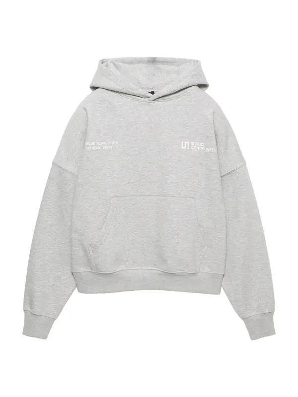 Pull&Bear Pull&Bear Sweater majica 'STWD'  svijetlosiva / bijela