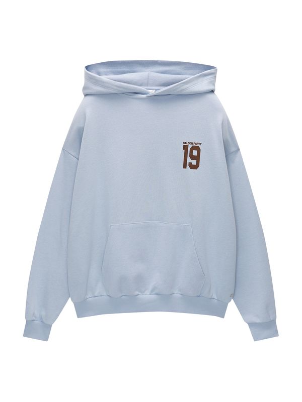 Pull&Bear Pull&Bear Sweater majica  svijetloplava / tamno smeđa