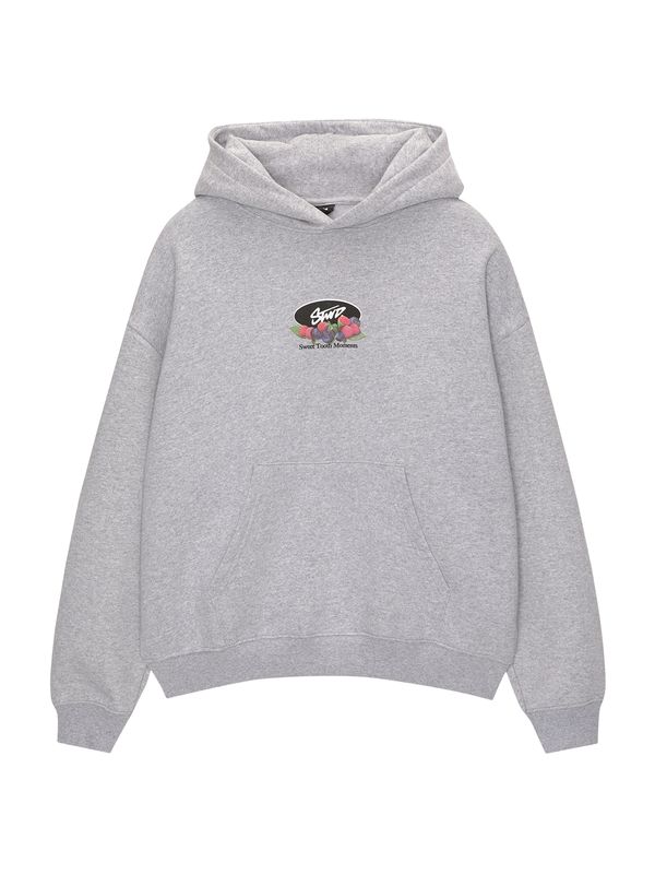 Pull&Bear Pull&Bear Sweater majica  svijetlosiva / malina / crna / bijela